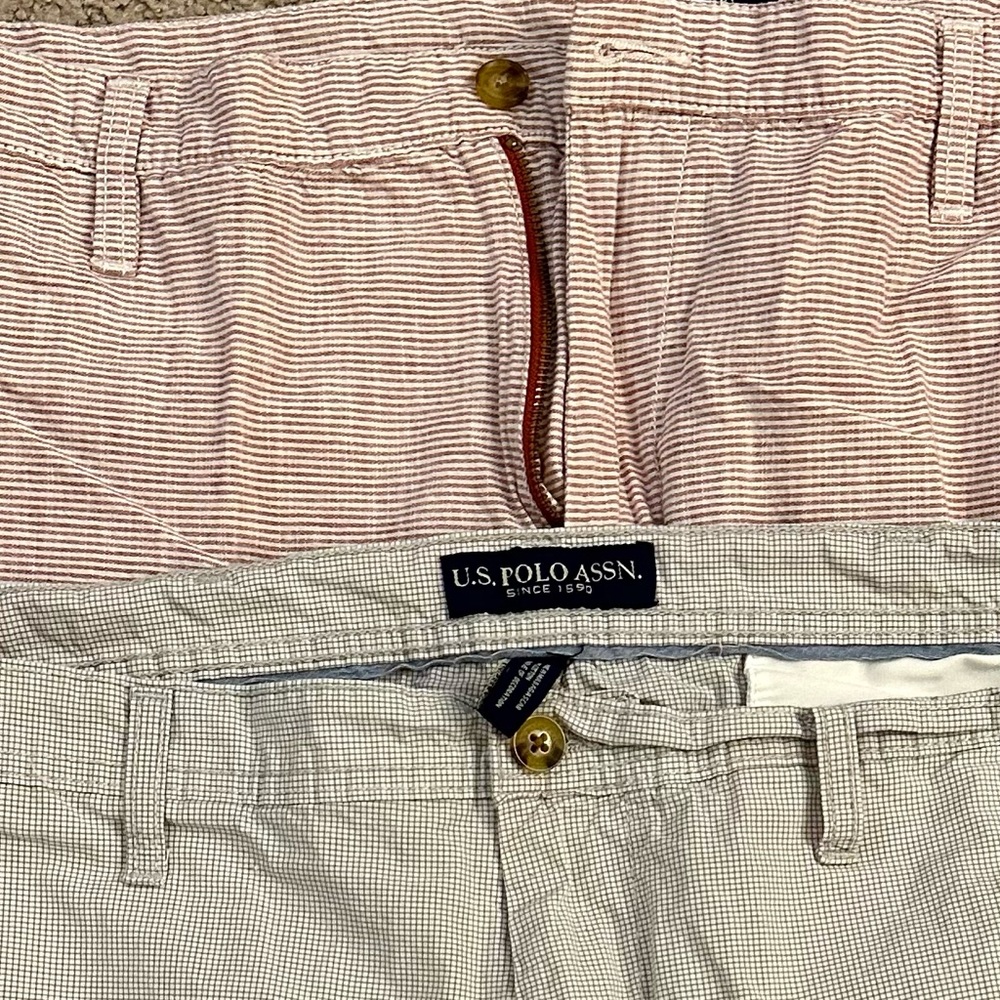 2 Pr Mens U.S.Polo Association Shorts  Light Cotton Size 40 - Picture 1 of 6